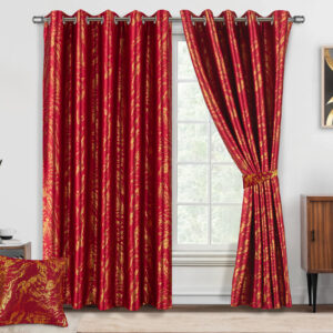 Metallic Foil Blackout Curtains – Thermal Eyelet Drapes with Tiebacks, 2 Panels for Bedroom & Living Room