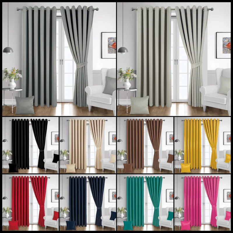 Blackout Curtains – Thermal Insulated Eyelet Drapes with Tiebacks, 2 Panels for Bedroom & Living Room