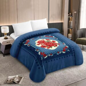 5kg Navy Super Soft Raschel Blanket, Embossed Premium Quality